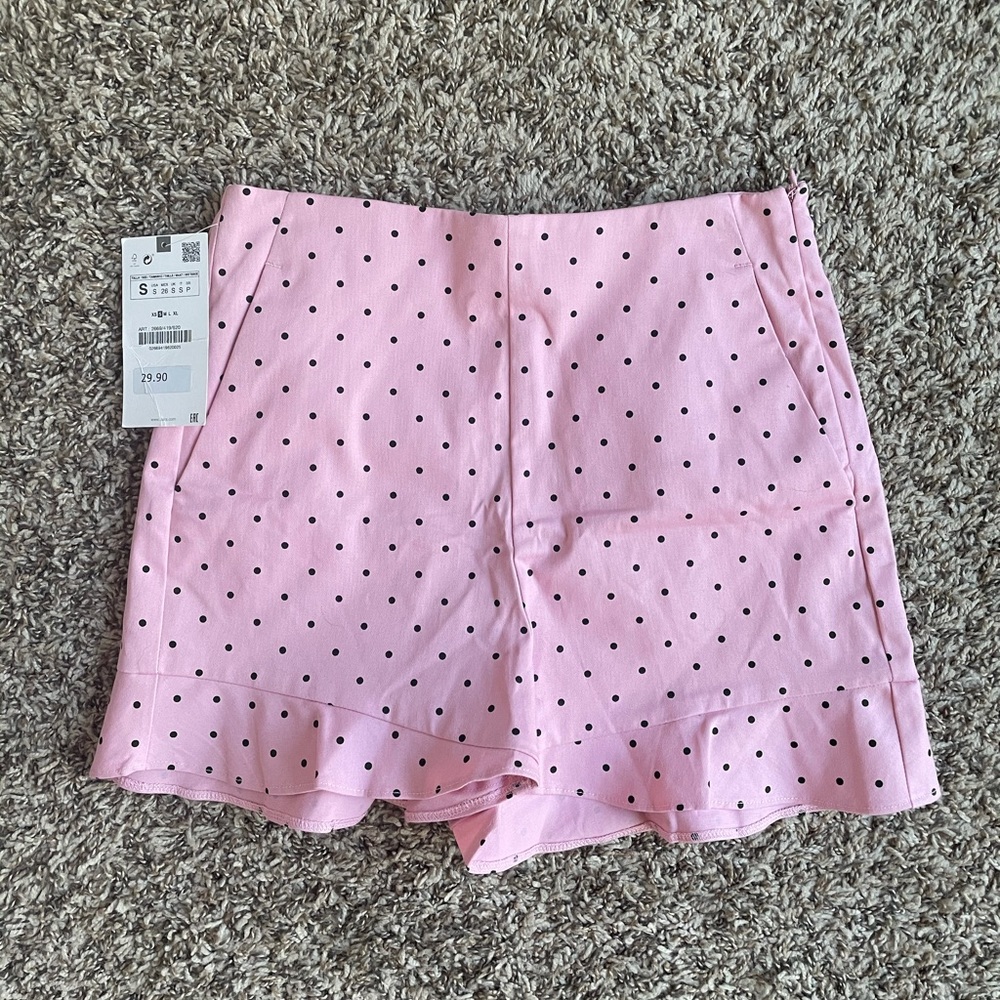 Zara pink polka dot shorts